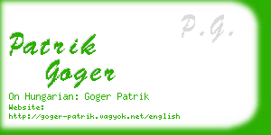 patrik goger business card